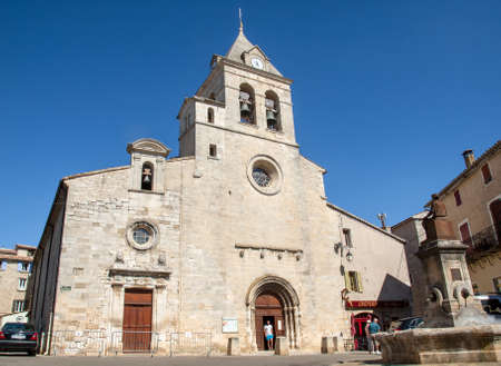 Sault, France - June 25, 2016:  Notre Dame de la Tour romanesque parish church in Sault, Vaucluse, Franceのeditorial素材