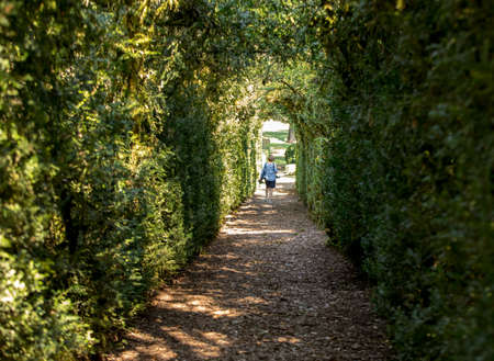 Dordogne, France - September 3, 2018: Plant Tunnel in  the gardens of the Jardins de Marqueyssac in the Dordogne region of Franceのeditorial素材