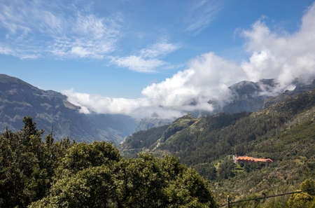 View the pass Boca da Encumeada on Madeira Island. Portugalの写真素材