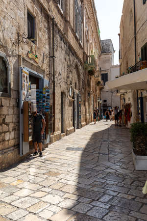 Polignano a Mare, Italy - September 17, 2019: The charming and romantic historic old town of Polignano a Mare, Apulia, southern Italyのeditorial素材