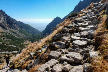Vysoke Tatry, Slovakia - October 10, 2018: Great Cold Valley in High Tatras, Slovakia. The Great...