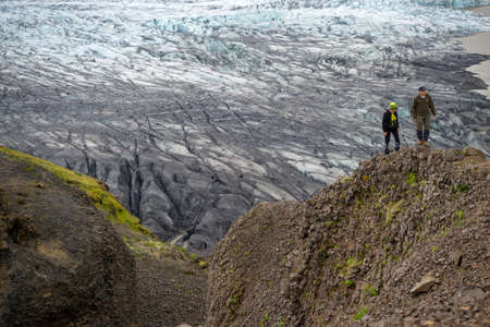 Svinafellsjokull, Iceland - July 22, 2017: Svinafellsjokull glacier, part of Vatnajokull glacier. Skaftafel National Park on Icelandのeditorial素材