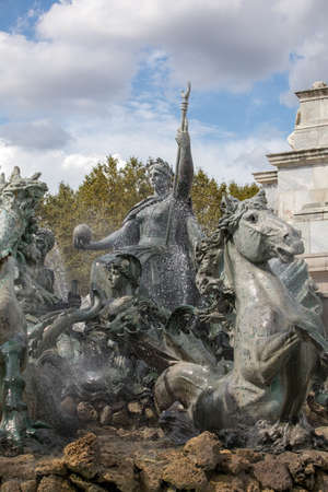 Esplanade des Quinconces, fontain of the Monument aux Girondins in Bordeaux. Franceのeditorial素材