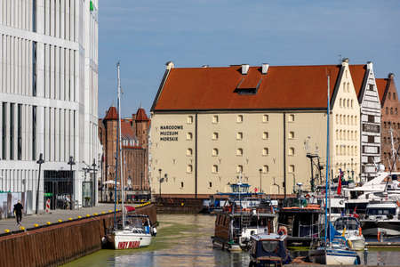 Gdansk, Poland - Sept 6, 2020: The National Maritime Museum and the marina in GdaÅsk. Polandのeditorial素材