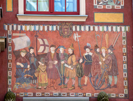 Gdansk, Poland - Sept 6, 2020: The facades of the restored GdaÅsk patrician houses in the Long Marketのeditorial素材