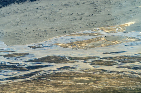 Icelandic landscape aerial photography captured from touristic airplane
