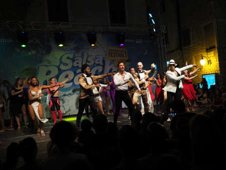 Sibenik, Croatia- July 7, 2017: dance performances at Salsa Beach Splash Festival in Sibenik