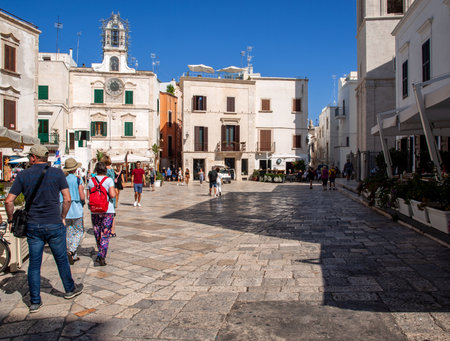 Polignano a Mare, Italy - September 17, 2019: Vittorio Emanuele II square in Polignano a Mare. Apulia. Italyのeditorial素材