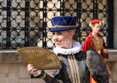 Krakow, Poland - July 27, 2021: Performance - When bells are dancing performed by Cracovia Danza Ballet at Wawel Royal Castle as part of the 22nd Cracovia Danza Court Dance Festivalのeditorial素材