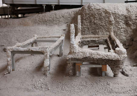 Santorini, Greece - July 01, 2021: Akrotiri, excavation site of a Minoan Bronze Age settlement on the Greek island of Santoriniのeditorial素材