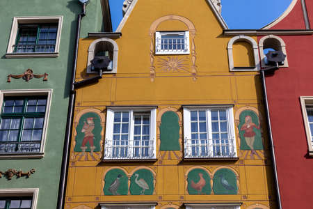 Gdansk, Poland - Sept 6, 2020: The facade of the restored GdaÅ„sk patrician house at Long Lane in...