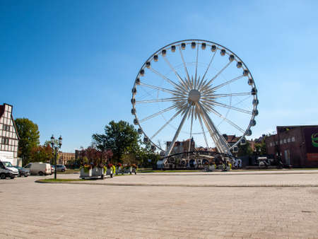 Gdansk, Poland - Sept 9, 2020: Ferris wheel on the Granary Island in Gdansk, Polandのeditorial素材