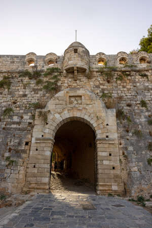 Entrance of the Venetian fortress of Rethymnon, Crete, Greeceの写真素材