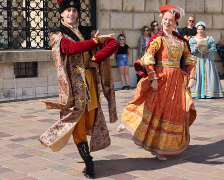 Krakow, Poland - July 27, 2021: Performance - When bells are dancing performed by Cracovia Danza Ballet at Wawel Royal Castle as part of the 22nd Cracovia Danza Court Dance Festivalのeditorial素材