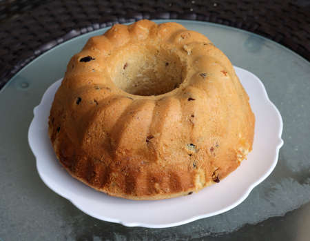 Traditional Ukrainian Easter Cake Kulich or Orthodox Christian Easter Bread.