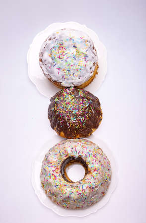 Traditional Ukrainian Easter Cake Kulich or Orthodox Christian Easter Bread.