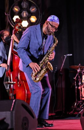 Cracow, Poland - July 08, 2022: Kenny Garrett Quintet performing live on the Kijow Center stage at Summer Jazz Festival in Cracow, Polandのeditorial素材