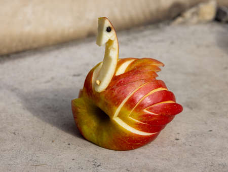Animal-shaped decorations made of fruits