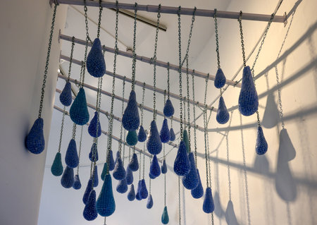 Venice, Italy - September 6, 2022: 59th Venice Art Biennale in Venice. After Dreams: I Dare to Defy the Demage by artist Zsofia Keresztes at the Hungarian pavilionのeditorial素材