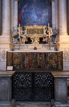 Venice, Italy - Sept 5, 2022: Santa Maria Della Salute was built as a votive offering for the city's deliverance from the pestilence which had taken almost a third of the Venice's population in 1630のeditorial素材