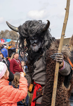 Krakow, Poland - April 11, 2023: Unidentified participants of Rekawka - Polish tradition, celebrated in Krakow on Tuesday after Easter. Currently has the character of festival historical reconstructionのeditorial素材