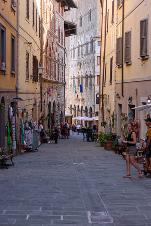 Massa Marittima, Italy - Sept 11, 2022: The old town  of Massa Marittima, also known as the Citta Slow, in Tuscany, Italyのeditorial素材