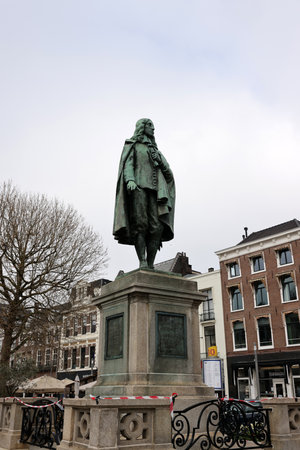 The Hague, Netherlands - April 17, 2023: The statue of Johan de Witt at De Plaats in The Hague. Netherlandsのeditorial素材