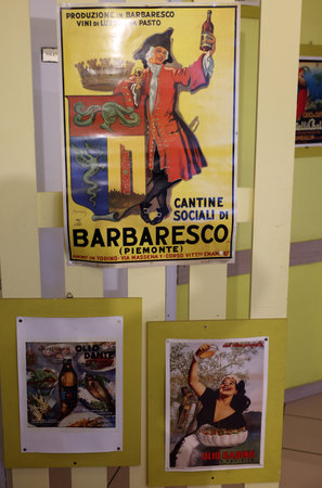 Albaretto della Torre; Italy - Sept 7, 2022: The interior of the family restaurant Ristoro La Torre in Albaretto della Torre with great Piedmont cuisineのeditorial素材