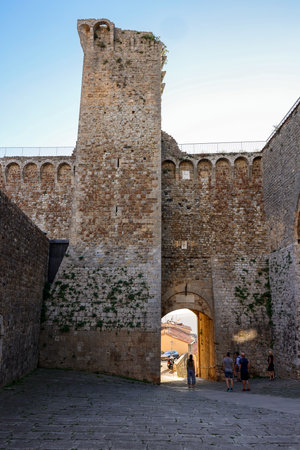 Massa Marittima, Italy - Sept 11, 2022: The old town of Massa Marittima, also known as the Citta Slow, in Tuscany, Italyのeditorial素材