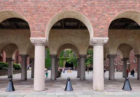 Stockholm, Sweden - July 25, 2023: Stockholm City Hall is the building of the Stockholm City Council in Sweden. It is located on Kungsholmen Island on the edge of Lake Mlar. Designed by architect Ragnar stbergのeditorial素材
