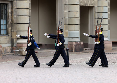 Stockholm, Sweden - June 26, 2023: Changing of the Guard ceremony at the Royal Palace in Stockholm, Swedenのeditorial素材