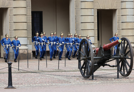 Stockholm, Sweden - June 26, 2023: Changing of the Guard ceremony at the Royal Palace in Stockholm, Swedenのeditorial素材