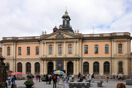Stockholm, Sweden - July 26, 2023: Noble Prize Museum building in Stockholm, Swedenのeditorial素材