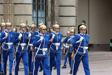 Stockholm, Sweden - June 26, 2023: Changing of the Guard ceremony at the Royal Palace in Stockholm, Swedenのeditorial素材