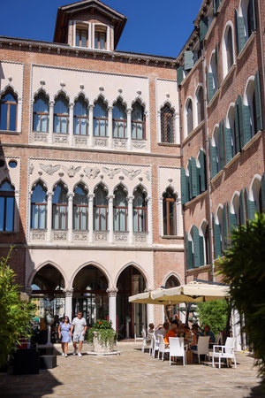 Venice, Italy - September 5, 2022: Sina Hotel in peaceful and charming district of Dorsoduro in Venice. Italyのeditorial素材