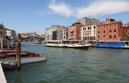 Venice, Italy - September 5, 2022: View of the Grand Canal from the terrace at the Peggy Guggenheim Collection in Veniceのeditorial素材