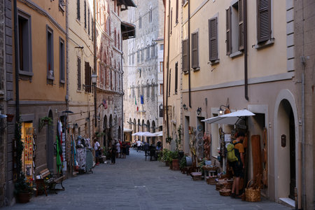 Massa Marittima, Italy - Sept 11, 2022: The old town of Massa Marittima, also known as the Citta Slow, in Tuscany, Italyのeditorial素材