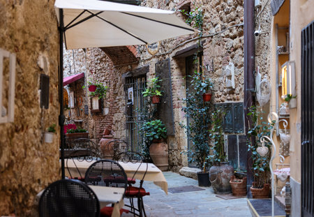 Massa Marittima, Italy - Sept 11, 2022: The old town of Massa Marittima, also known as the Citta Slow, in Tuscany, Italyのeditorial素材
