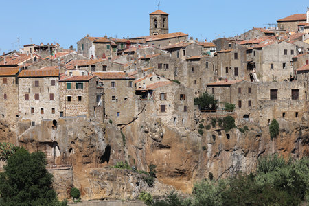 Pitigliano - the picturesque medieval town founded in Etruscan time on the tuff hill in Tuscany, Italy.の写真素材