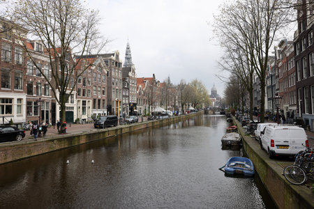 Amsterdam, Netherlands - April 21, 2023: De Wallen - called the red light district. It is famous for its entertainment character: brothers, coffee shops, pubs and restaurants located along the canalsのeditorial素材