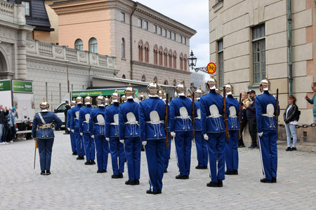 Stockholm, Sweden - June 26, 2023: Changing of the Guard ceremony at the Royal Palace in Stockholm, Swedenのeditorial素材