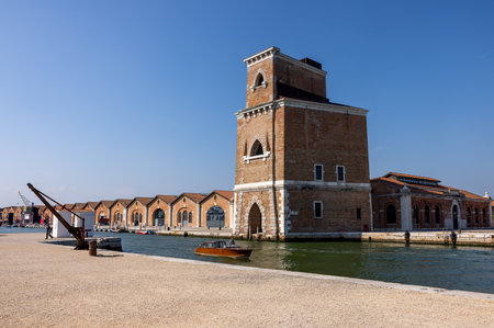 Venice, Italy - September 6, 2022: View of Venetian Arsenal (Arsenale di Venezia) a complex of former shipyards and armories, Venice, Italyのeditorial素材