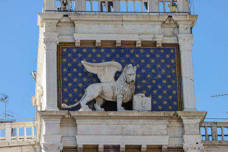 Torre dell Orologio - St. Mark's clocktower in Venice, Italyの写真素材