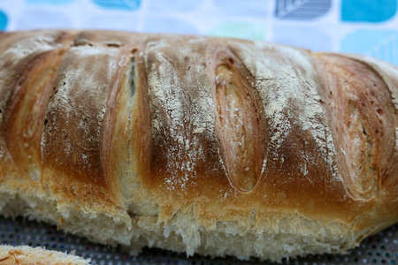 Freshly baked traditional homemade breadの写真素材