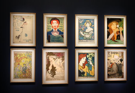 Paris, France - March 20, 2025: The exhibition at The MusÃ©e d'Orsay - Art is in the Street. Collection of nearly 230 works, dedicated to the rise of the illustrated poster in Paris of the 19th centuryのeditorial素材