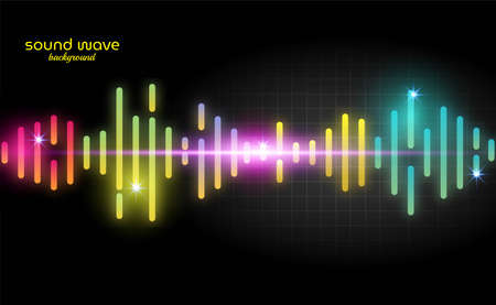 Futuristic Sound Wave Background with Colorful Lineのイラスト素材