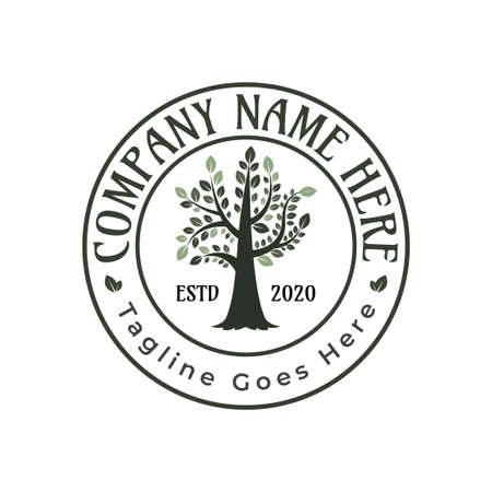 Tree Stamp   Or Seal Maple  Designのイラスト素材