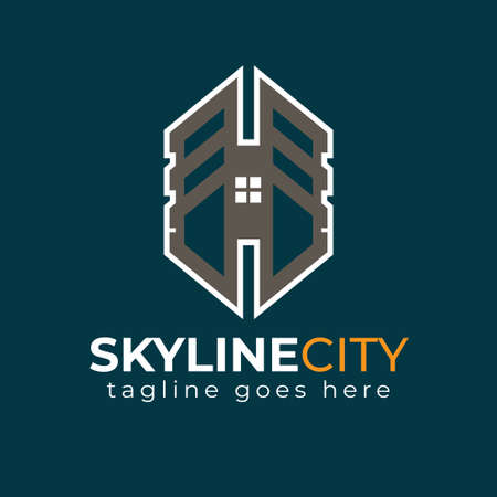 Skyline City Building  Real estate  Designのイラスト素材
