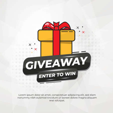 Giveaway Banner Or Poster Template Designのイラスト素材