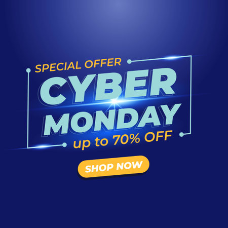 Cyber Monday Sale Banner with Light Effectのイラスト素材